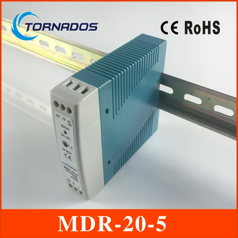 

ac dc MDR-20-5 DIN rail Mini switching power supply for LED driver 5v 3A 15W