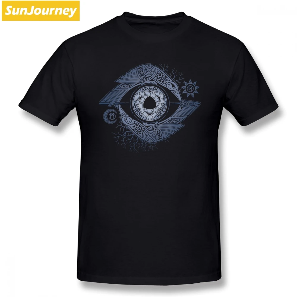 Odin's Eye Vikings T Shirt Short Sleeve T-shirts For Men Hiphop Cheap Oversize O-neck Cotton Shirts Boys | Мужская одежда
