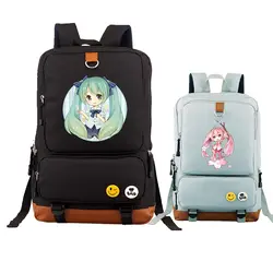 Аниме Vocaloid Hatsune Мику печати рюкзак холст Mochila Feminina Для женщин ноутбук школьные рюкзаки для девочек-подростков