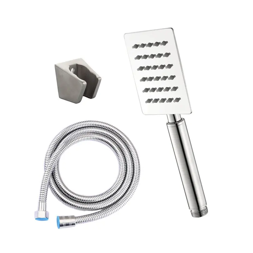 Temkunes Hand hold Square Shower Head Hose Holder Chrome Stainless