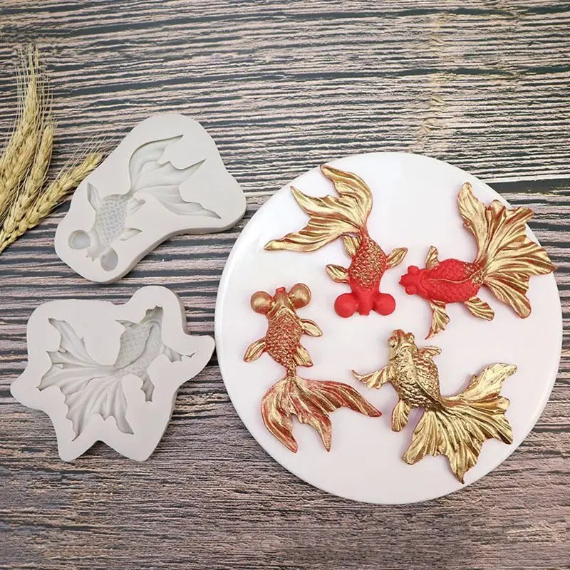 

Goldfish Pendant Resin Cake Decor Fondant Silicone Mold Jewelry Baking Tools