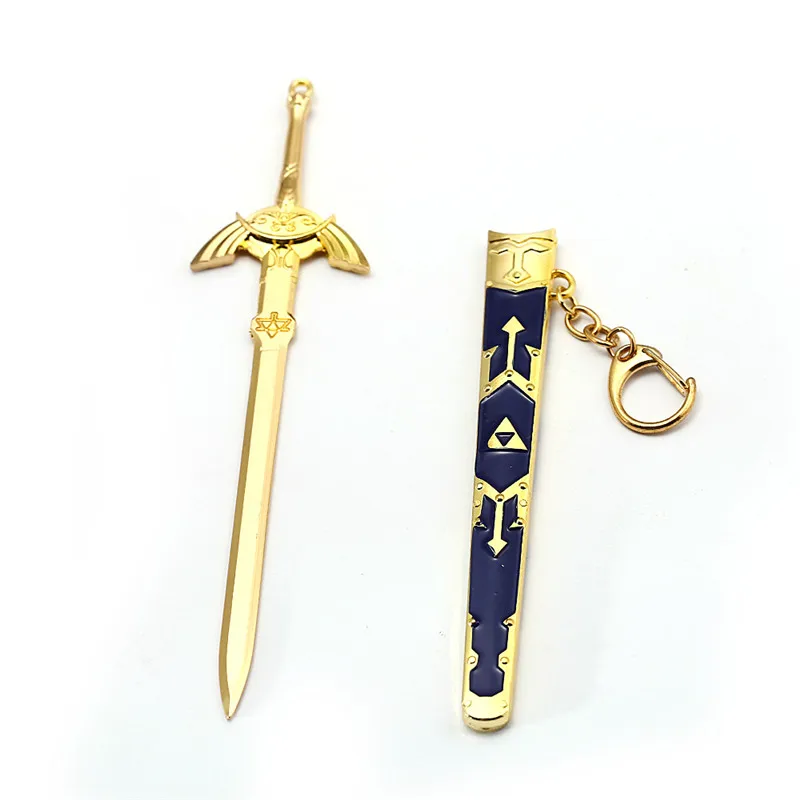 Новая игра Легенда о Зельде брелок мастер меч Металл 17 см золотой кулон брелок держатель для ключей для мужчин сувенир llaveros chaviro