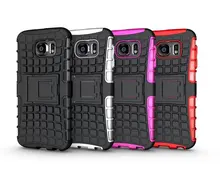 S6 teléfono caso único Grenade Grip Rugged caucho piel cubierta de stent para Samsung Galaxy S6 G9200 silicona caso anti- dust hard stand