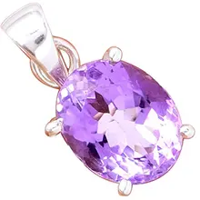 Lovegem Граненый Аметист кулон 925 пробы серебро, 25 мм, AP2060