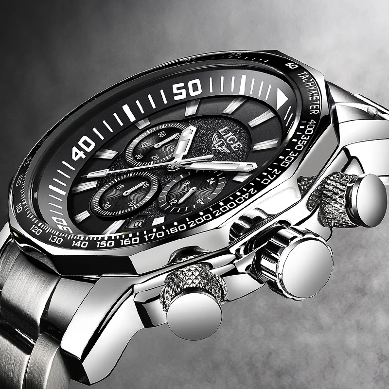 

Relogio Masculino New LIGE Mens Watches Top Brand Luxury Fashion Quartz Clock Men's All Steel Waterproof Sport Military Watch