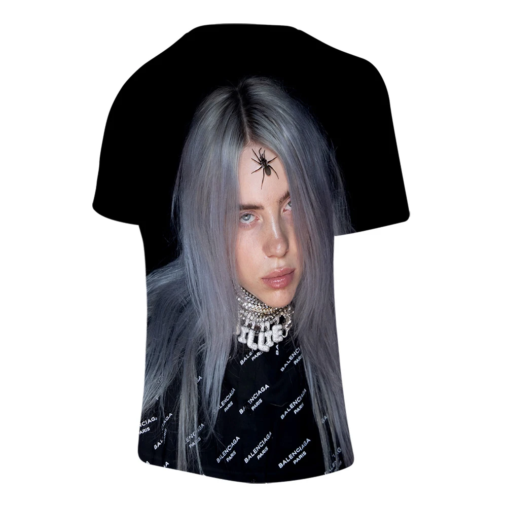 Billie Eilish, новинка, 3D футболка, для мужчин, летняя мода, хип-хоп, Harajuku, повседневная одежда, Billie Eilish, 3D, для девочек, желтая футболка