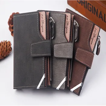 

Best Sale Solid Color Vertical Section Men's Wallet Vertical Multifunction clasp Wallet Short Wallet Billetera Portemonnee