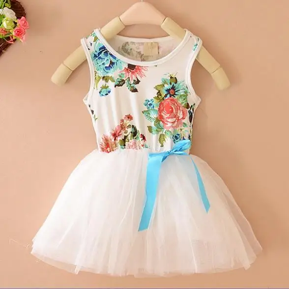 Fashion Girls princessTutu Dress Hollow flower Tulle dress One Piece