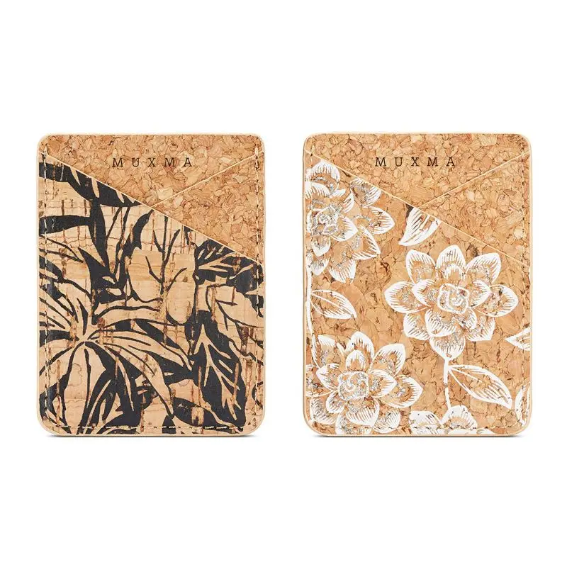 

THINKTHENDO High Quality PU Flower Leather Adhesive Sticker Universal Cell Phone Back Cards Wallet Credit ID Card Holder Pocket
