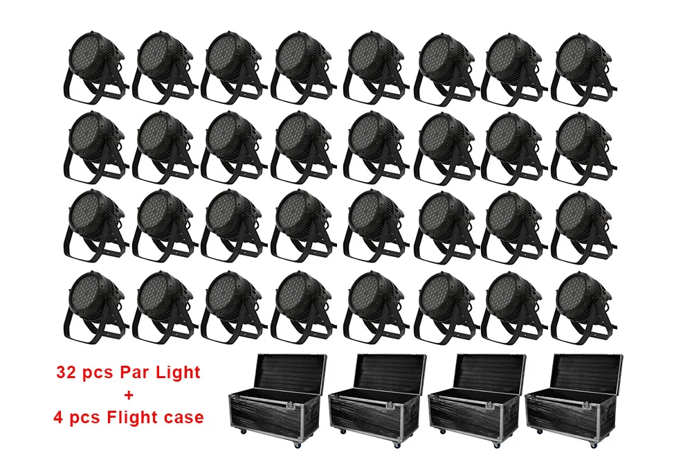 32pcs Waterproof 54x3w RGBW 4in1 LED Par Lights