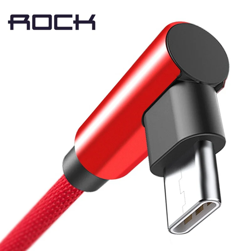 Гибкий кабель для Samsung S8 usb type c 90 градусов ROCK 2A быстрой зарядки Xiaomi mi8 mi6 | Мобильные
