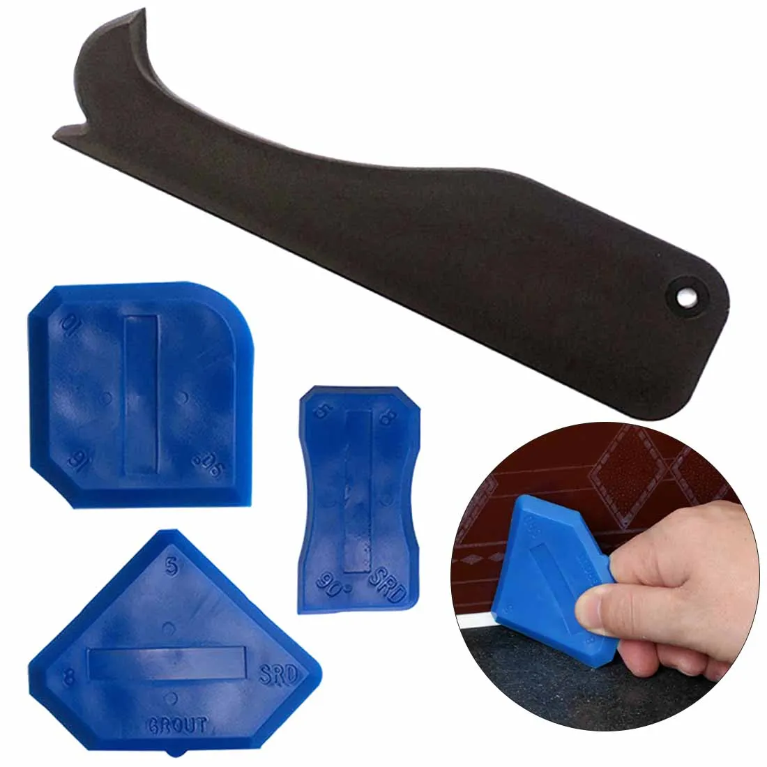 4pcs/Set Professional Caulking Tool Kit Caulk Joint Sealant Silicone Grout Remover Scraper Home Cleaning Garden Hand Tool 4pcs/Set Professional Caulking Tool Kit Caulk Joint Sealant Silicone Grout Remover Scraper Home Cleaning Garden Hand Tool