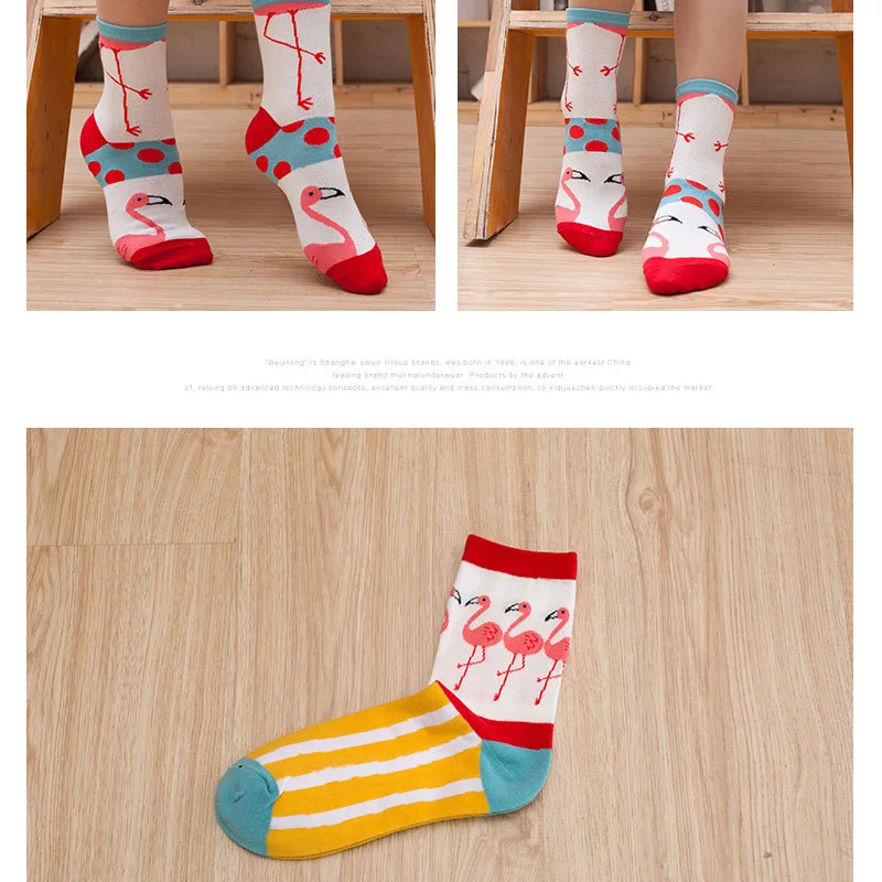 

Funny cotton socks wholesale spring and autumn socks flame bird tube personalized socks Spring autumn