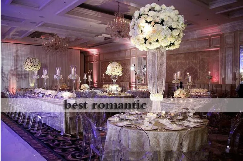 

80cm Tall Shine Acrylic Crystal Wedding Centerpiece Road Lead Stand Dinner Party Table Decoration Candlestick 10 pcs/lot