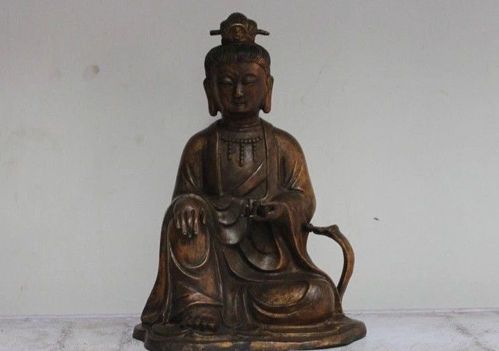 

Tibet Buddhism Monastery old Bronze Copper Kwan-yin Bodhisattva Guan Yin statue