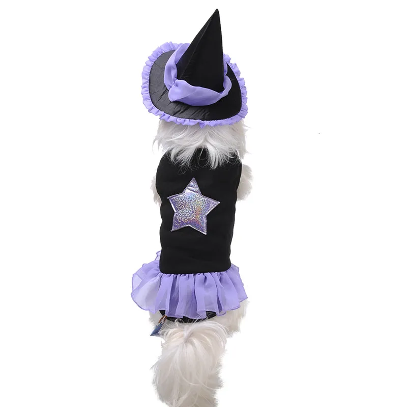 Новая модная одежда для домашних животных, собак, пальто на Хэллоуин, одежда с шляпой на Хэллоуин, Забавный костюм собачки, 3 размера, размеры s, m, l, 1 комплект