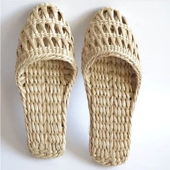 

2019 summer fashion unisex home shoes women's straw slippers new couple shoes handmade Chinese style comfortable sandals CX-LK2
