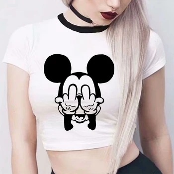 

2018 New Fashion Casual Summer Sexy Camis Crop Top Short Sleeve Bralet Bustier Strap Cropped Tops Vest Tanks Cute Print Shirts