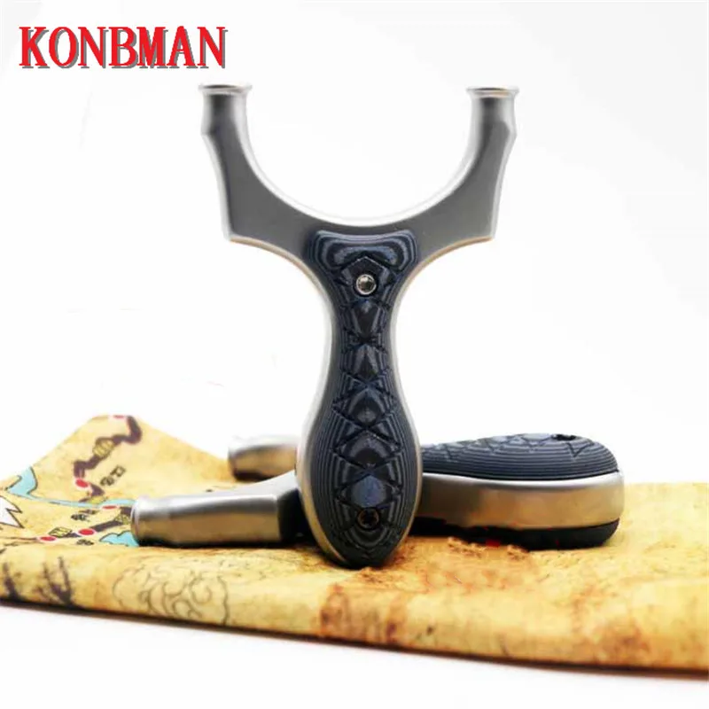 

Slingshot Catapult Hunting High Quality Stainless Steel G10 Patch with Rubber Band Outdoor Shooting Game Sling Shooting