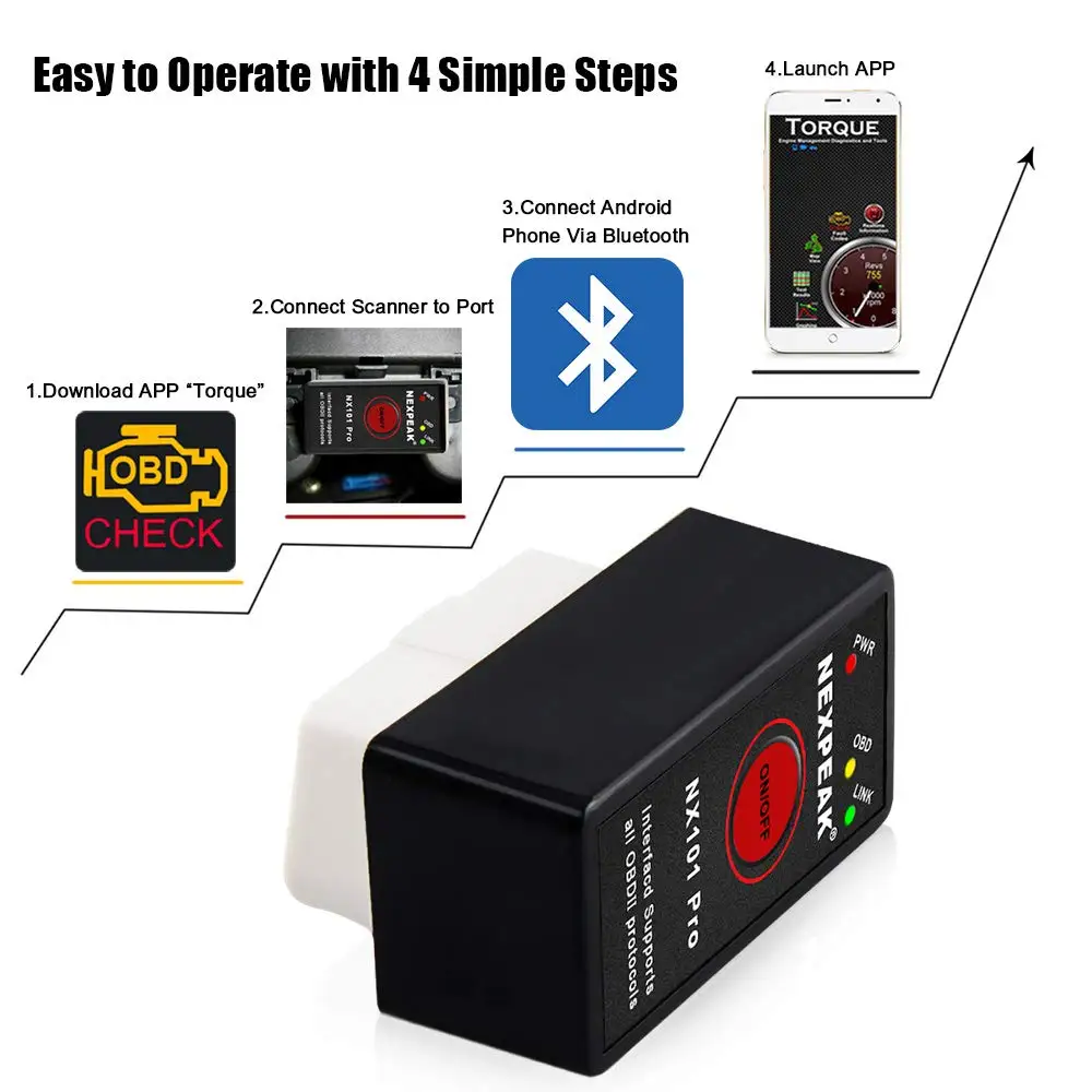 Автомобильный диагностический сканер V1.5 ELM327 OBD2 с Bluetooth pic18f25k80 OBD 2 мини Автосканер