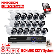 16CH система наблюдения 16 720 P наружная камера безопасности 16CH комплект видеорегистратора скрытого наблюдения Видеонаблюдение iPhone Android Удаленный просмотр 2 ТБ HDD