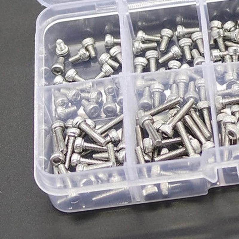 320pcs/set DIN912 M2 M2.5 M3 304 Hex Socket Screws Stainless Steel Bolts Nuts Set Mayitr Fastener Kit Hardware
