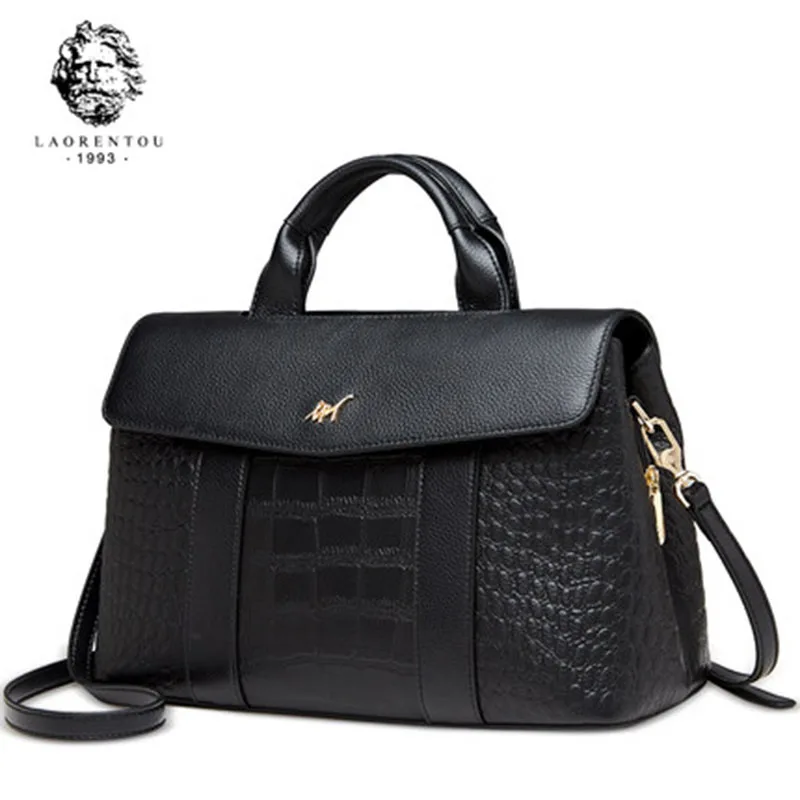 

LAORENTOU Women Bag Valentine's Day gift Alligator Handbag Crocodile Women's Bags Shoulder Bag Lady Cowhide Tote for Women