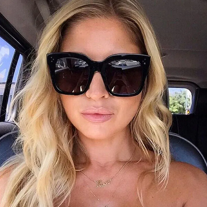 

Fashion Design Sunglasses Brand Vintage Women Square Sun glasses Oversized Gafas Shades Big Frame Eyewear Female Oculos de sol