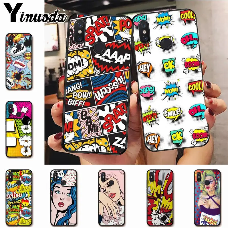 

Yinuoda Boom pop art comic Drawing Phone Accessories Case for xiaomi redmi 7 5plus 6pro 6a 4x go note7 note6pro mi8se 9se funda