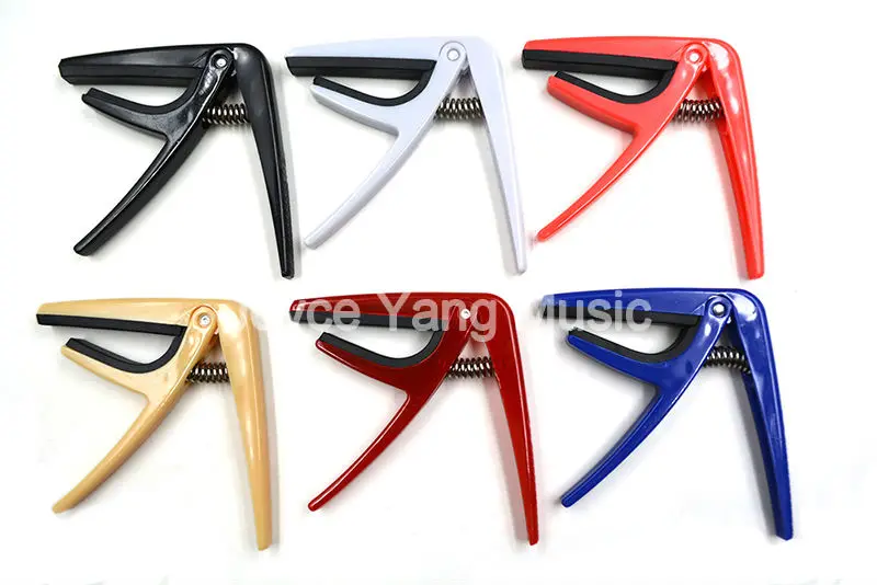 Niko Di Plastica Variopinta Ukulele Chitarra Capos Chiave Del Morsetto Capo Di Cambiare Il Nero/Bianco/Rosso/Blu/Rosa/Beige 6 Colori