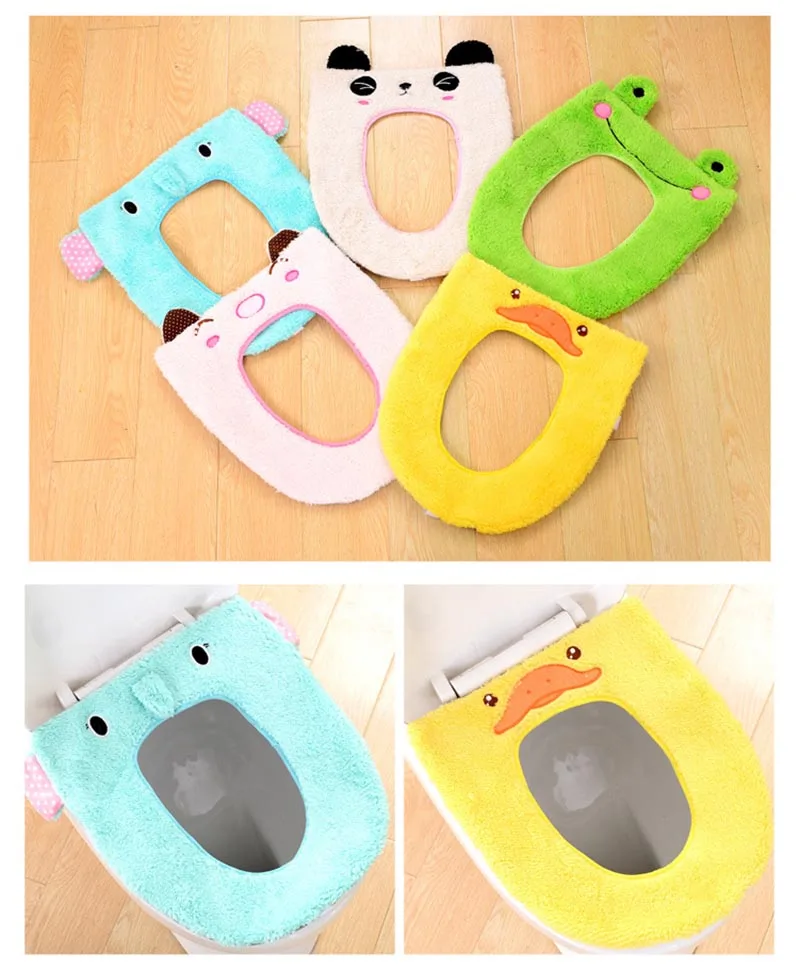 Warmer Washable Cute Toilet Seat Cover Mat Bathroom Thickened Single