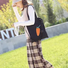 Холщовые сумки с рисунком морковки, хозяйственные эко многоразовые складные сумки через плечо, школьная дорожная Женская Складная Сумка