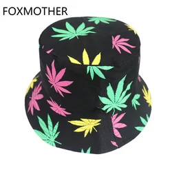 FOXMOTHER New Fisherman Hat Hip Hop Caps Multicolor Leaf Weed Bucket Hats Men Fishing Hat FOXMOTHER New Fisherman Hat Hip Hop Caps Multicolor Leaf Weed Bucket Hats Men Fishing Hat