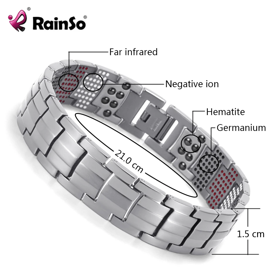 Rainso Для мужчин Jewelry Браслеты и браслеты гематит здравоохранения Напульсники