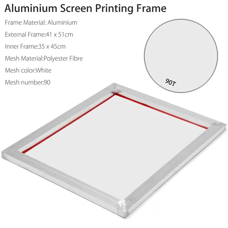 A3 Экран печатная алюминиевая рама растягивается 41*51 см с белым 90 T шелковая печать полиэфирная сетка для печатной Панели