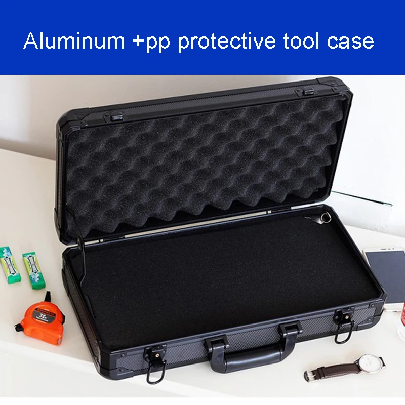 Длинные Алюминиевый Чехол для инструментов чемодан toolbox коробке файла ударопрочный оборудование для обеспечения безопасности Чехол С