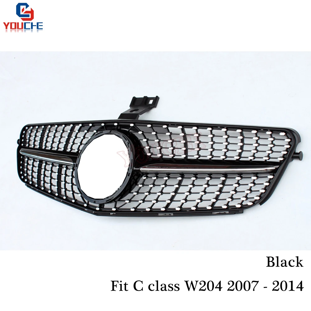 W204 Бриллиантовая решетка для Mercedes C Class 2007 2014 C180 C220 C250 C300 C350 передний