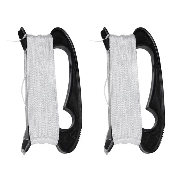 New 1 Set 100M D Shape Flying Kite Line Plastic + Polyester White Color Line Board Flying Kite Line Accessories Wholesale 1