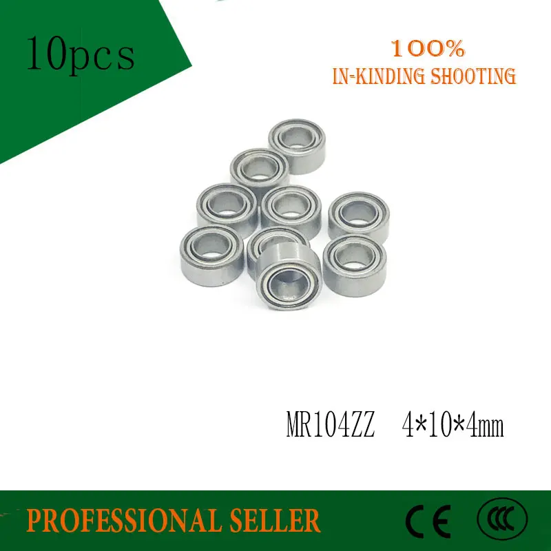 

Free shipping 10pcs MR104ZZ L-1040 MR104 deep groove ball bearing 4x10x4 mm miniature bearing ABEC5 P5