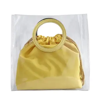 

Women Cute Shoulder Bag PU Transparent Shoulder Bag Women Large Capacity Summer Purse Mobile Handbag Fashion bag 624