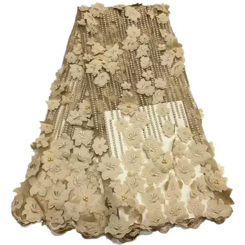 

Beautiful Peach Color High Quality Nigerian Lace Fabrics for Wedding 2019 Latest African French Lace Fabric with Beaded ZJ18