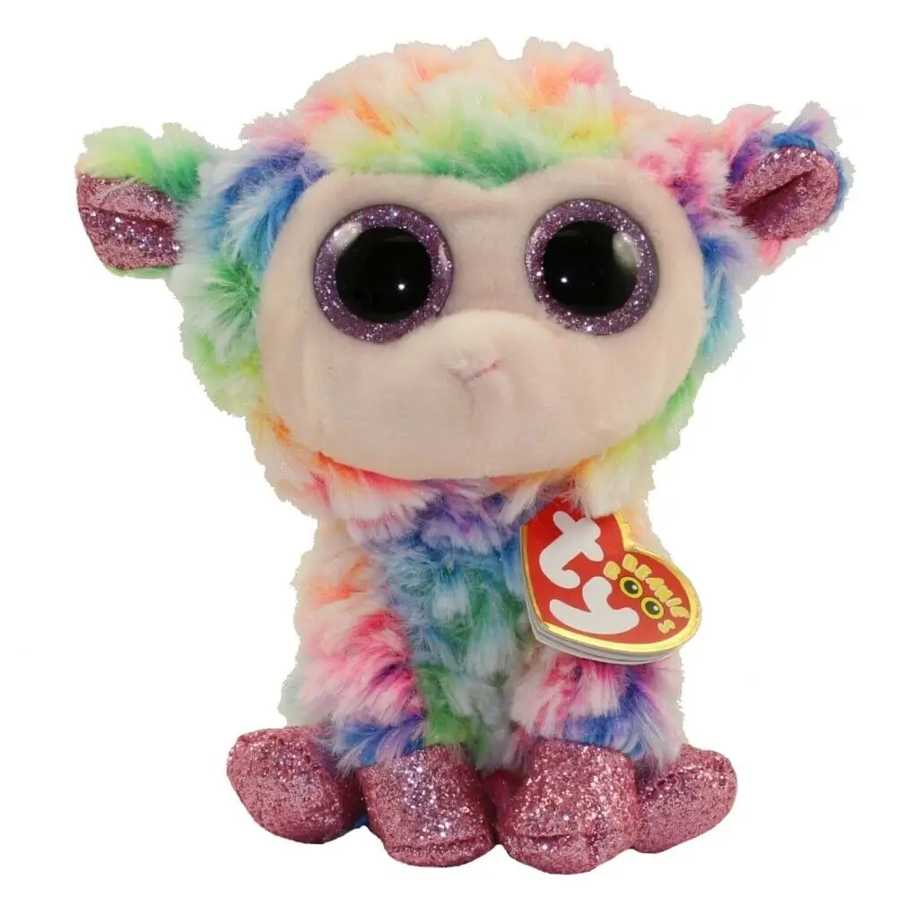 

Ty Beanie Boos 6" 15cm Rainbow Tye Dye Lamb Daffodil Plush Dolls Kid Toys Children Birthday Christmas Gifts