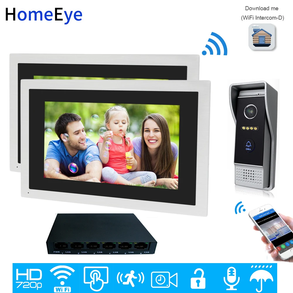 10inch Touch Screen 720P HD WiFi IP Video Door Phone Video Intercom 1-2 Home Access Control System Android IOS App Remote Unlock 10inch Touch Screen 720P HD WiFi IP Video Door Phone Video Intercom 1-2 Home Access Control System Android IOS App Remote Unlock