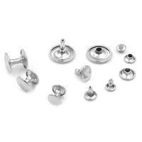100 Sets 5/ 6/ 7/ 8/ 9/ 10/ 12/ 15 mm Metal Rivets Buttons Snaps Double-sided Rivets Luggage Nails Buckle Silver 2