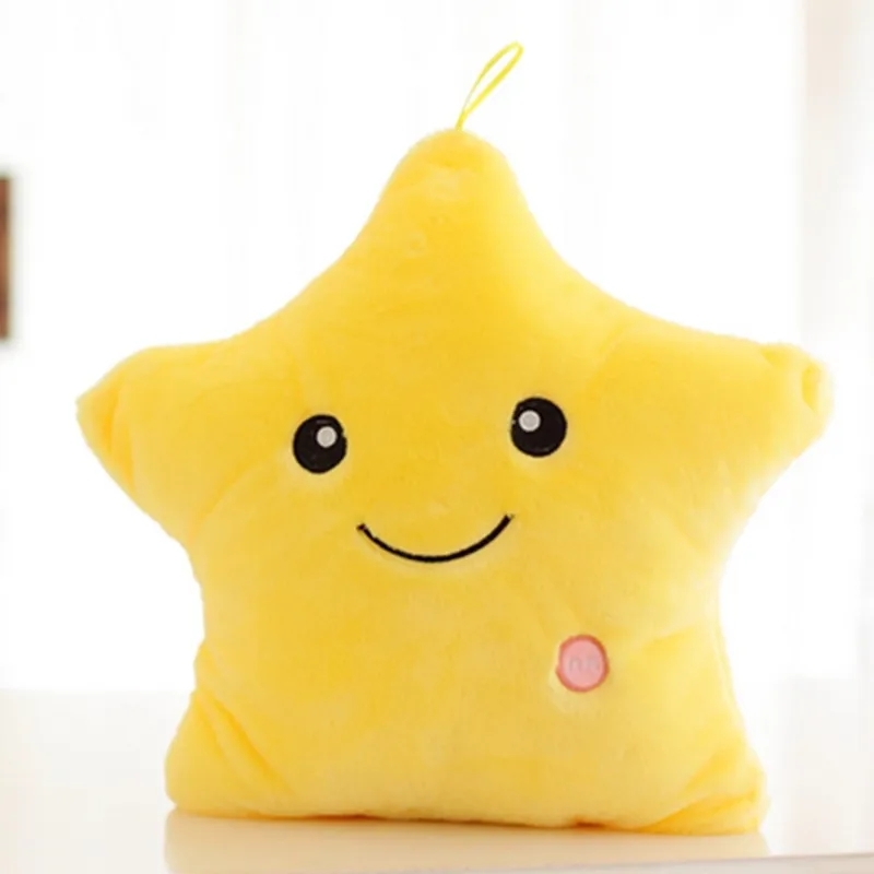 Светодиодный 5 цветов плюшевый светодиодный свет звезды подушка игрушки люминесцентный светящийся Gleamy набивная игрушечная звезда красочные подушки для детей подарок на день рождения - Цвет: yellow