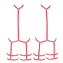 Лямочный предохранительный пояс сексуальный комплект нижнего белья для связывания Красный Холтер Эластичный регулируемый женский жгут Готический стиль Харадзюку рейв Фетиш полюс танцевальная одежда
