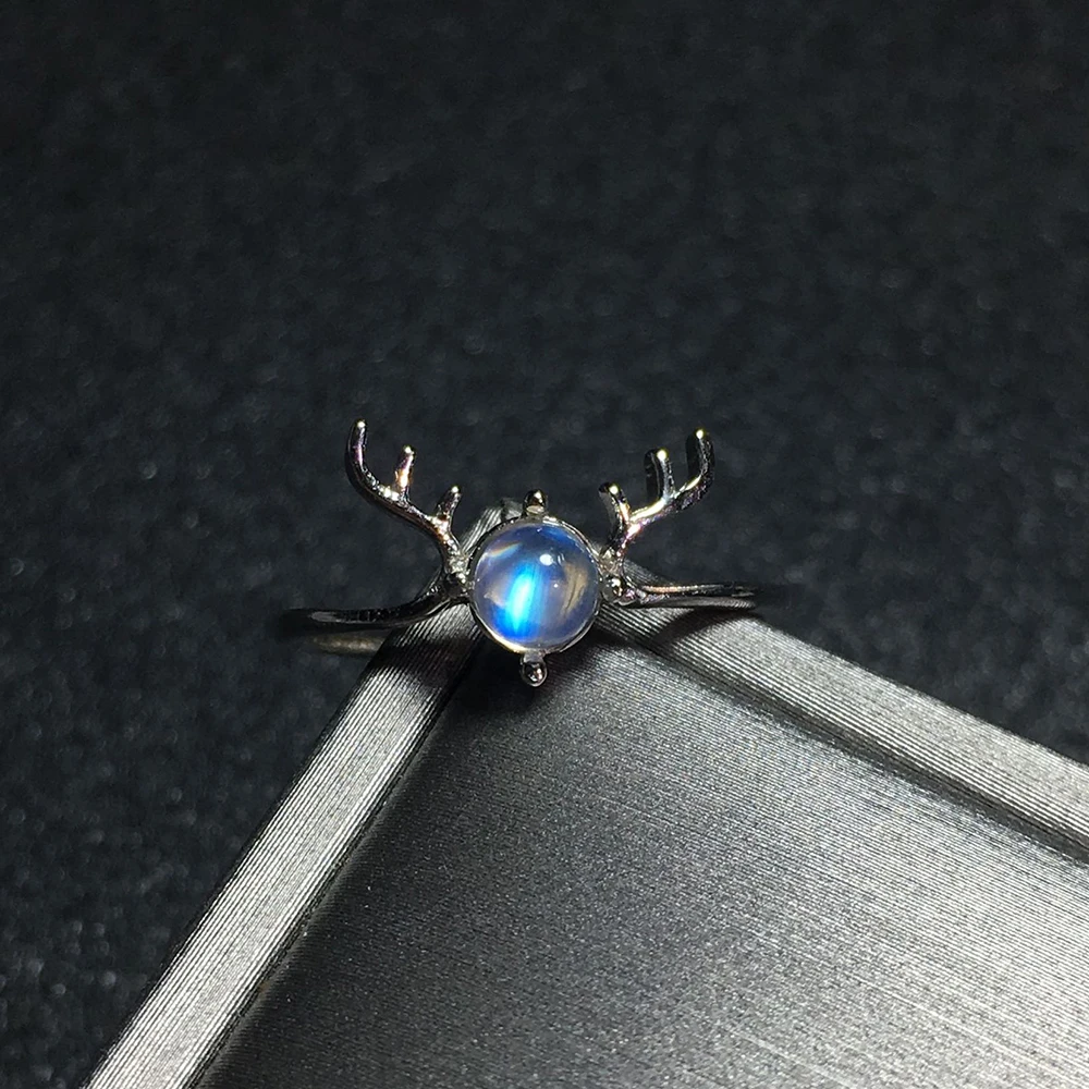 DS натуральный лунный камень искусственное кольцо кварцевое с кристаллом