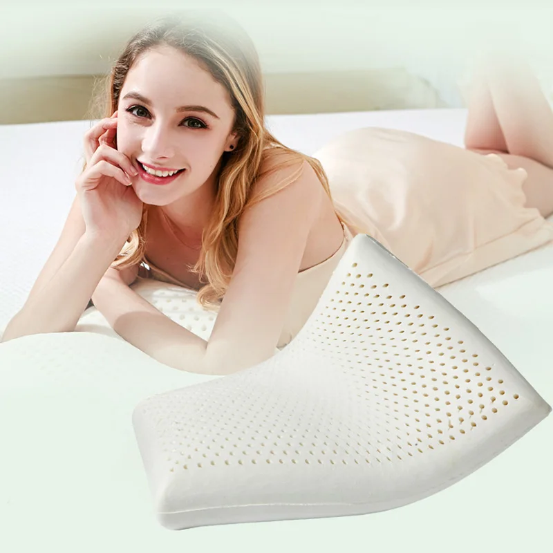 60x40cm Natural Latex Pillow Sleeping Bedding Cervical Massage Pillow