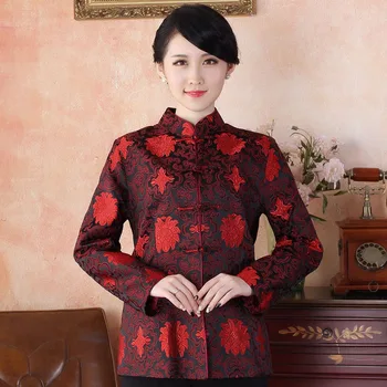 

Free Shipping Autumn Winter Chinese Tradition Women's Brocade Satin Jacket Coat Warm M L XL XXL 3XL 4XL WKH2014-20