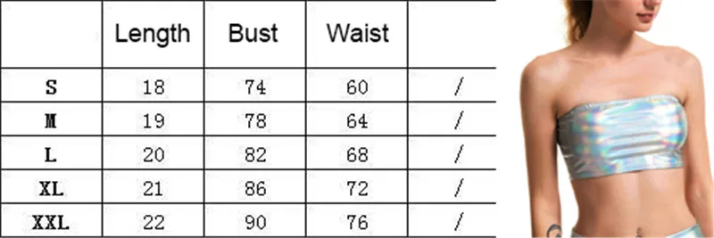 Женский голографический Топ без бретелек, мини-юбки, комплект из двух предметов, водолазка, топ, сексуальная юбка, комплект из 2 предметов, Летний Уличная одежда, костюм-платье